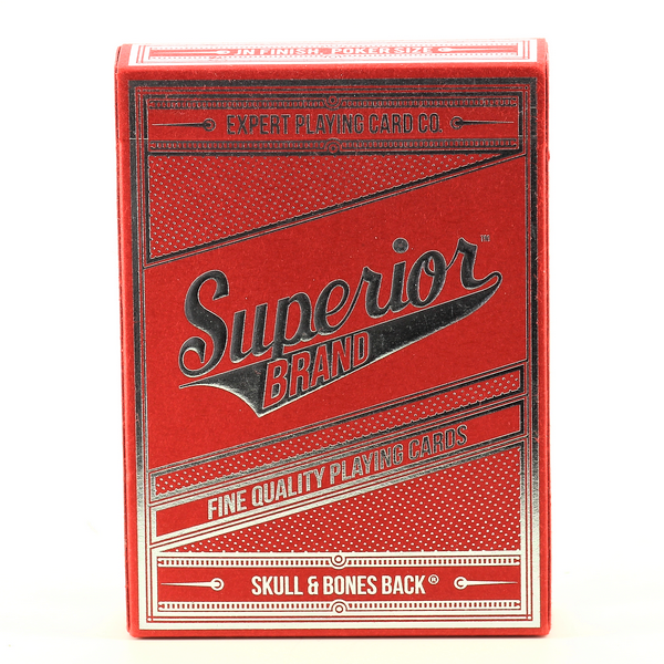 SKULL & BONES Red & Silver Bicycle Cards